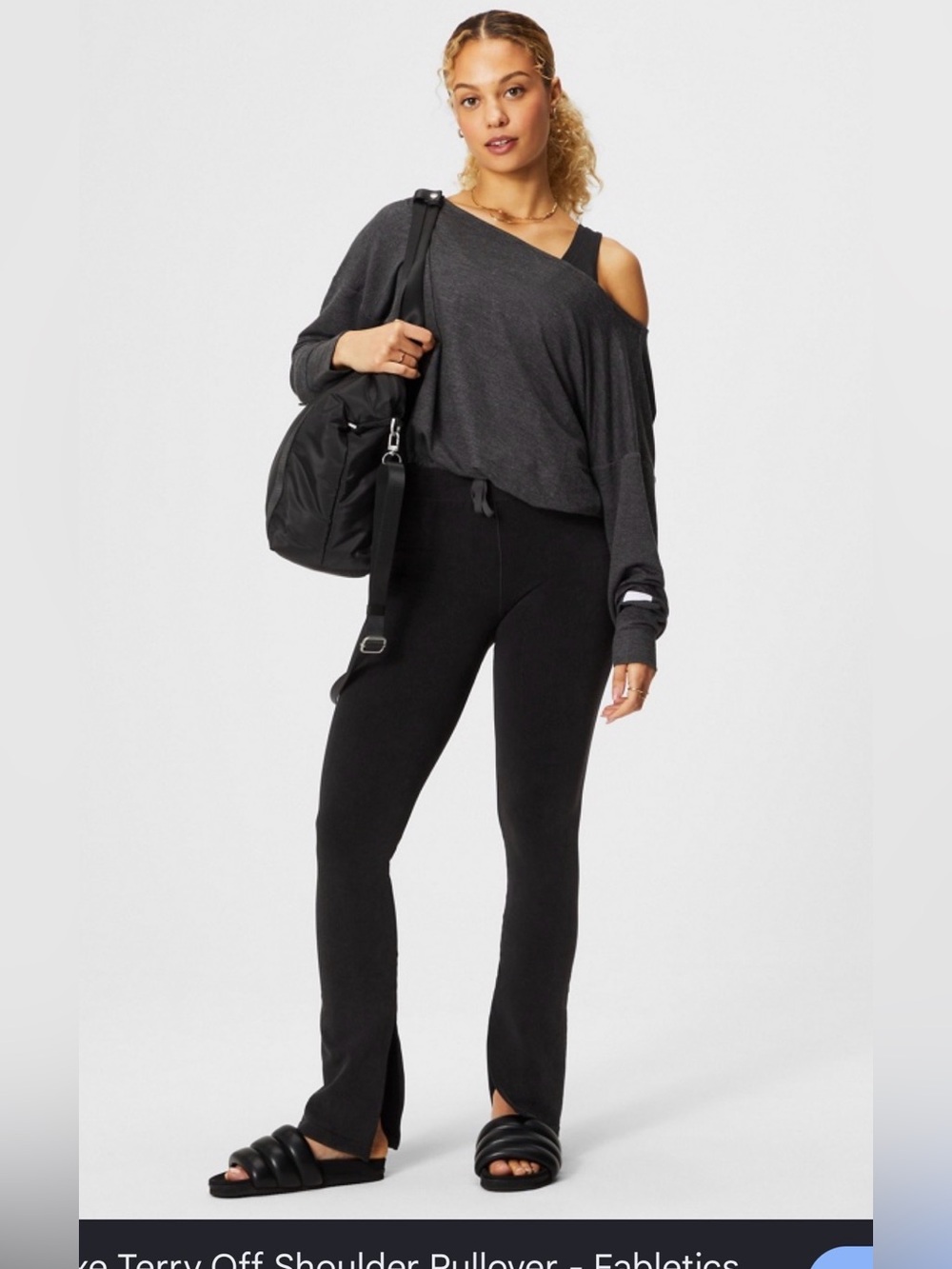 Fabletics Gray Cozy Knit Pullover